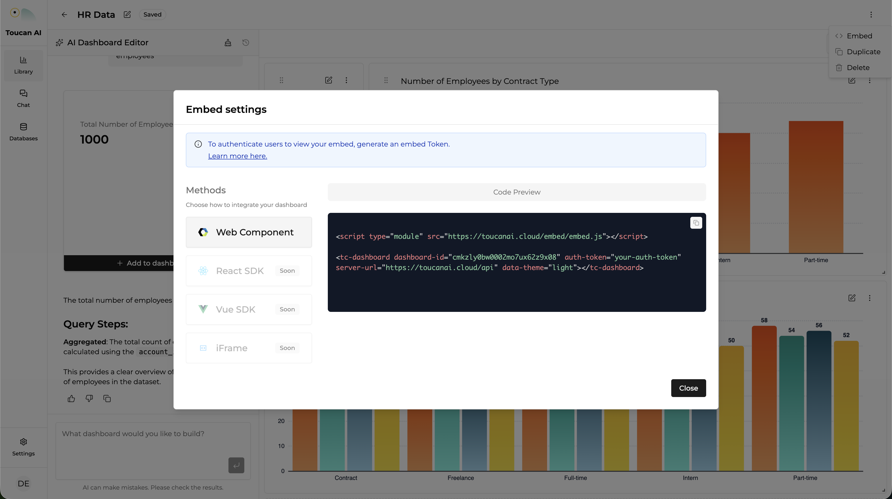 Embed Settings