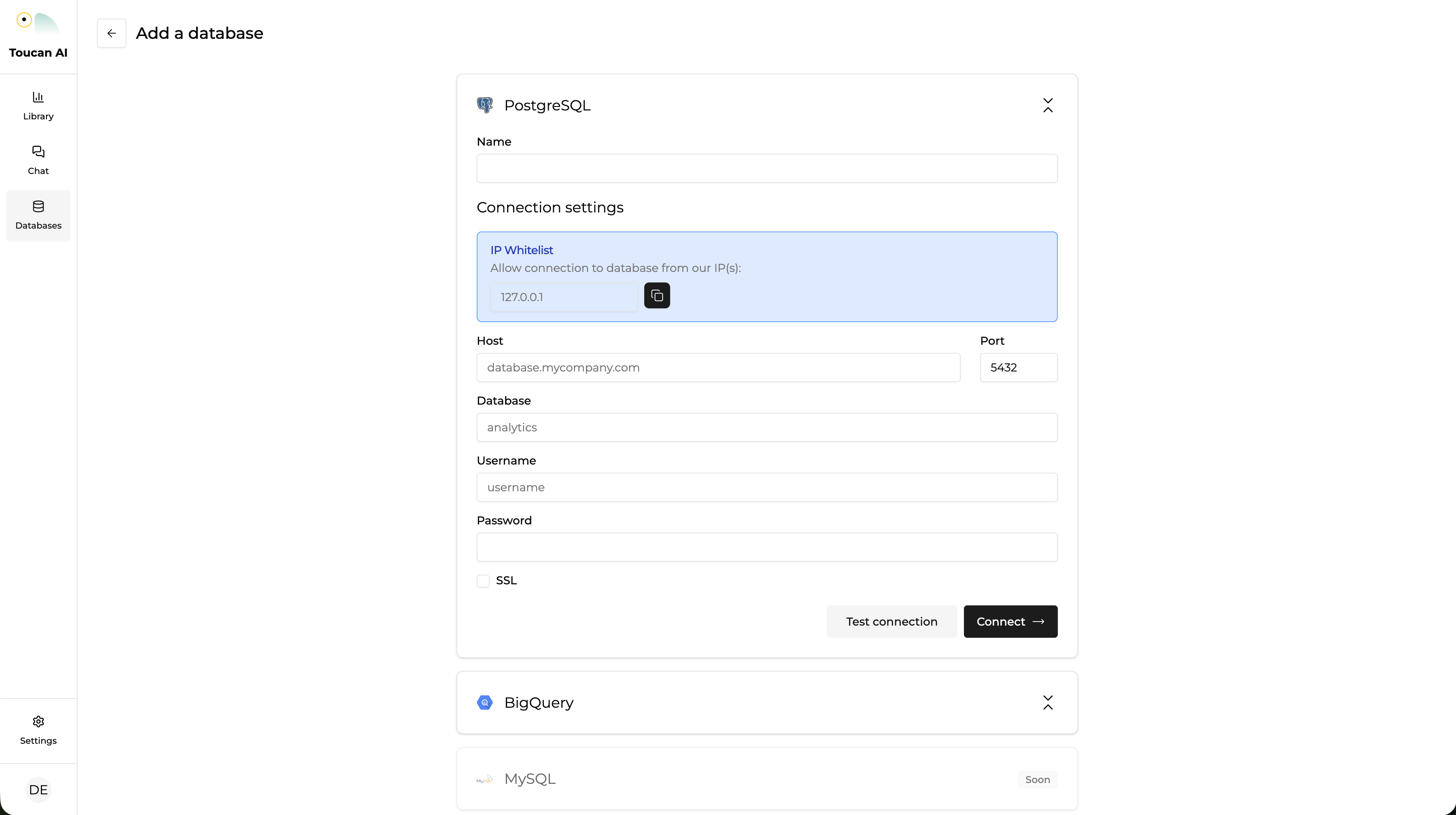 Add a PostgreSQL database